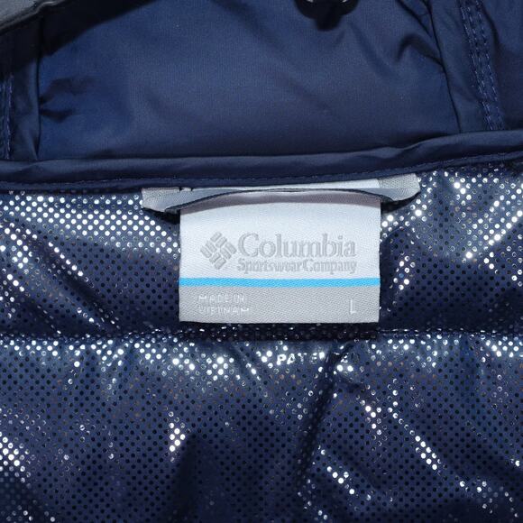 Columbia Mens White Out II Hooded Puffer Jacket - Large - Navy/Azure Blue - NWT - Picture 5 of 8